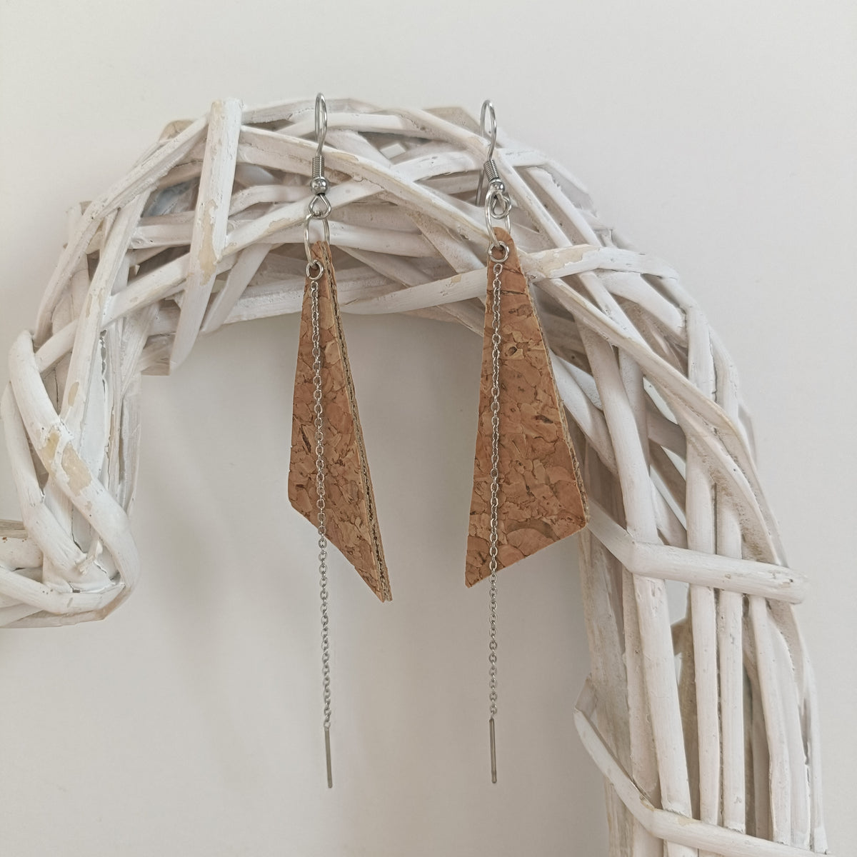 Boucles d’oreilles Clara en liège naturel | Acier inoxydable