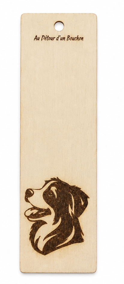 Marque-page en bois gravé - Animaux