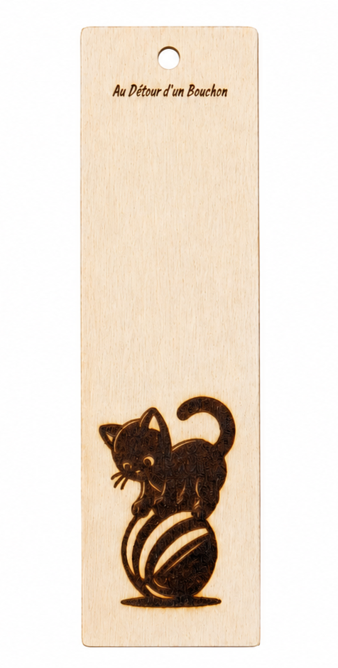 Marque-page en bois gravé - Animaux