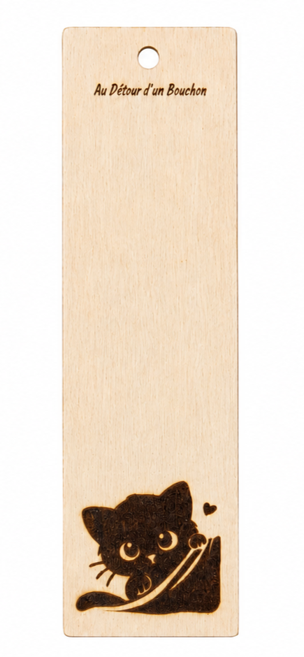 Marque-page en bois gravé - Animaux