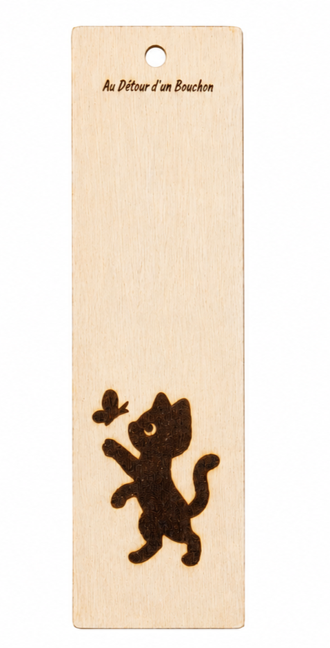 Marque-page en bois gravé - Animaux