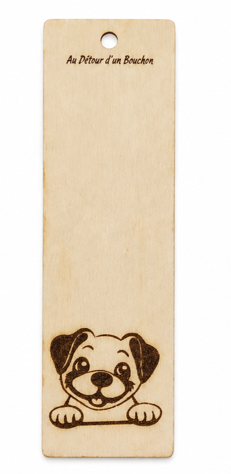 Marque-page en bois gravé - Animaux