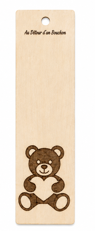 Marque-page en bois gravé - Animaux
