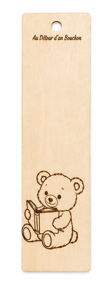 Marque-page en bois gravé - Animaux