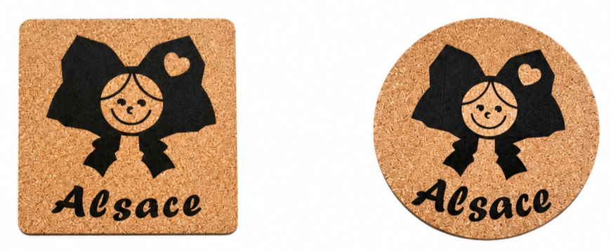 Lot de 4 sous-verres en liège | Inspiration Alsace