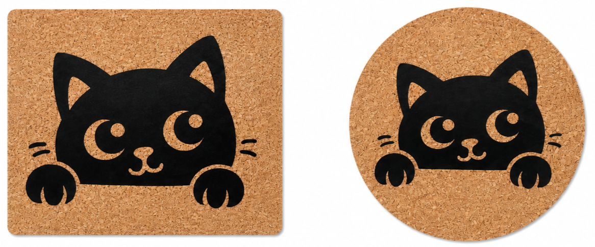 Lot de 4 sous-verres en liège | Animaux