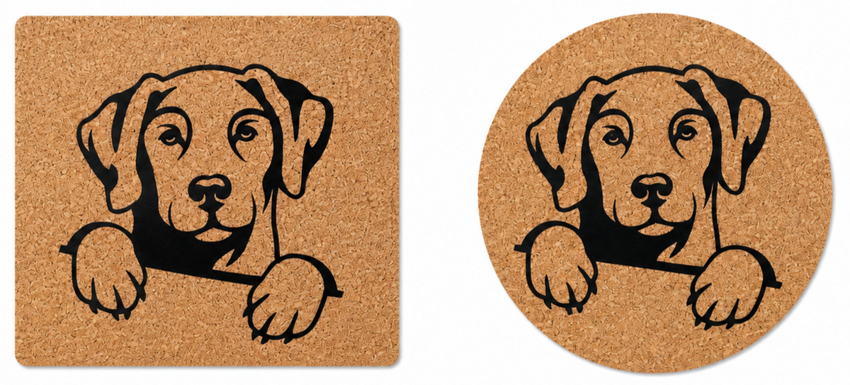 Lot de 4 sous-verres en liège | Animaux