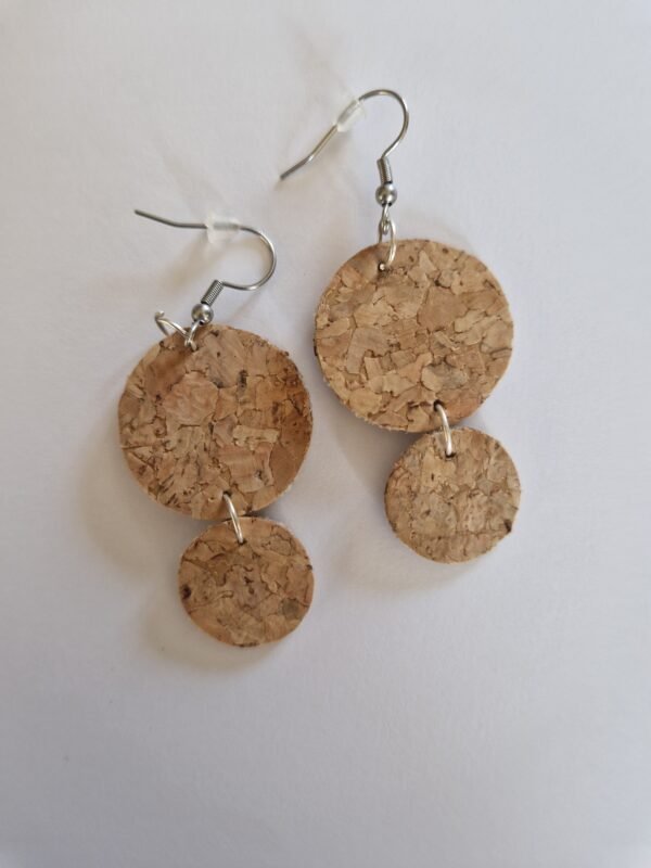 Boucles d'oreilles en liège - Rond – Image 3
