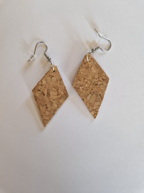 Boucles d'oreilles en liège - Losange – Image 4