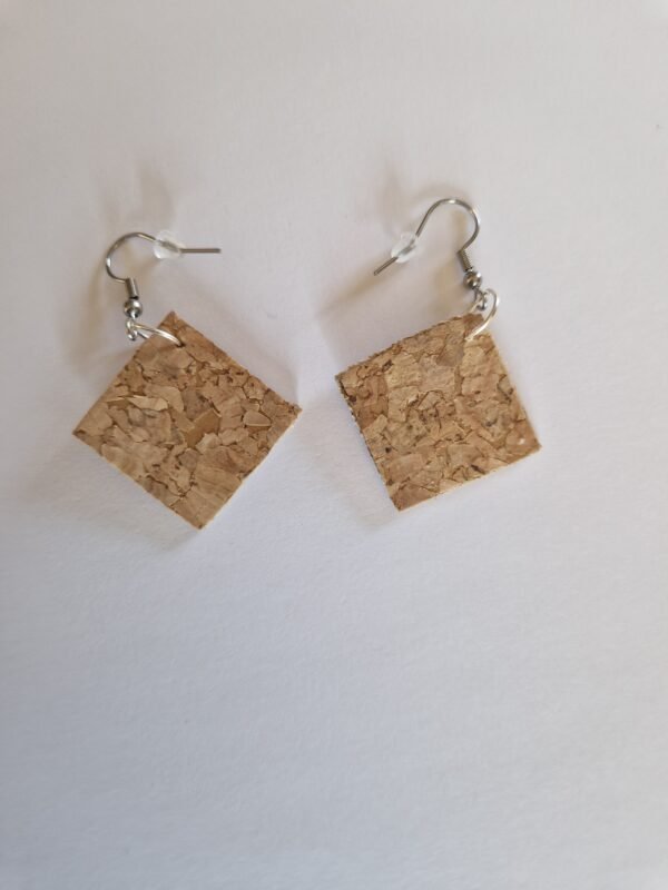 Boucles d'oreilles en liège - Carré – Image 5