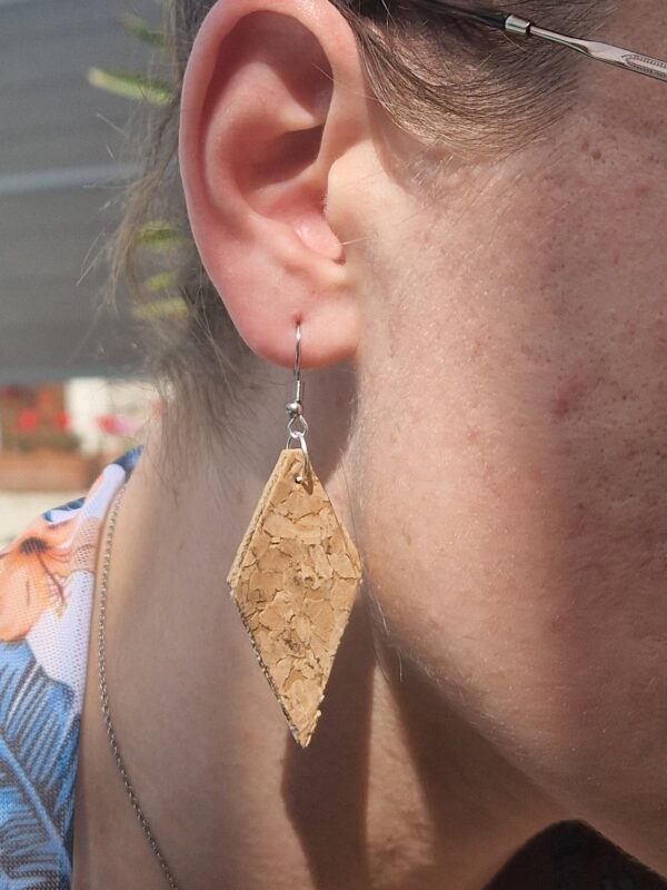 Boucles d'oreilles en liège - Losange – Image 2