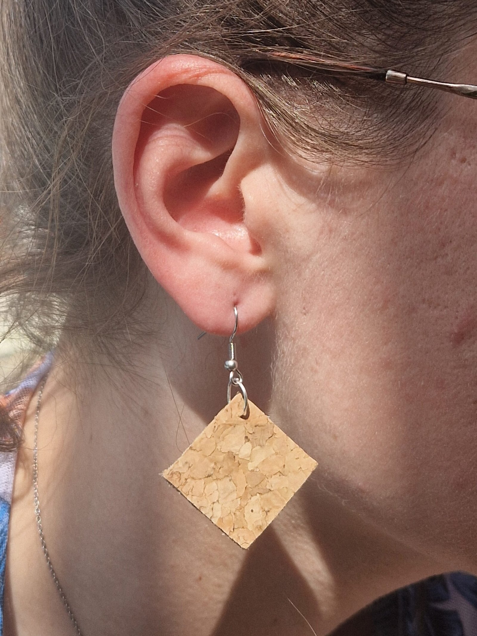 Boucles d’oreilles en liège – Carré