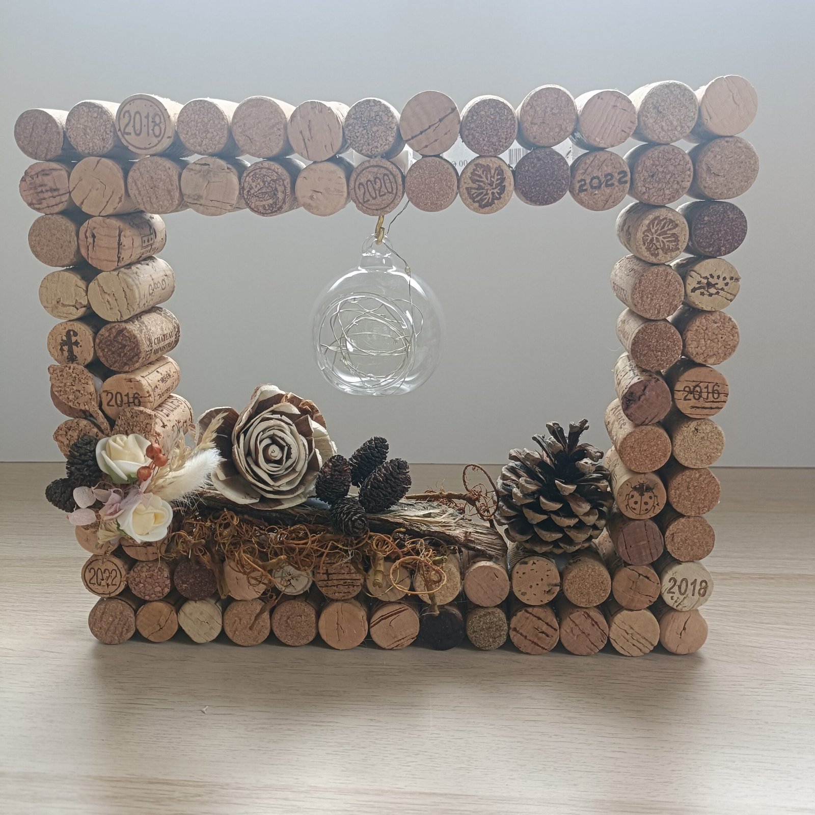 Décoration naturelle avec guirlande lumineuse