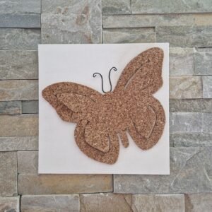 Papillon en liège sur toile