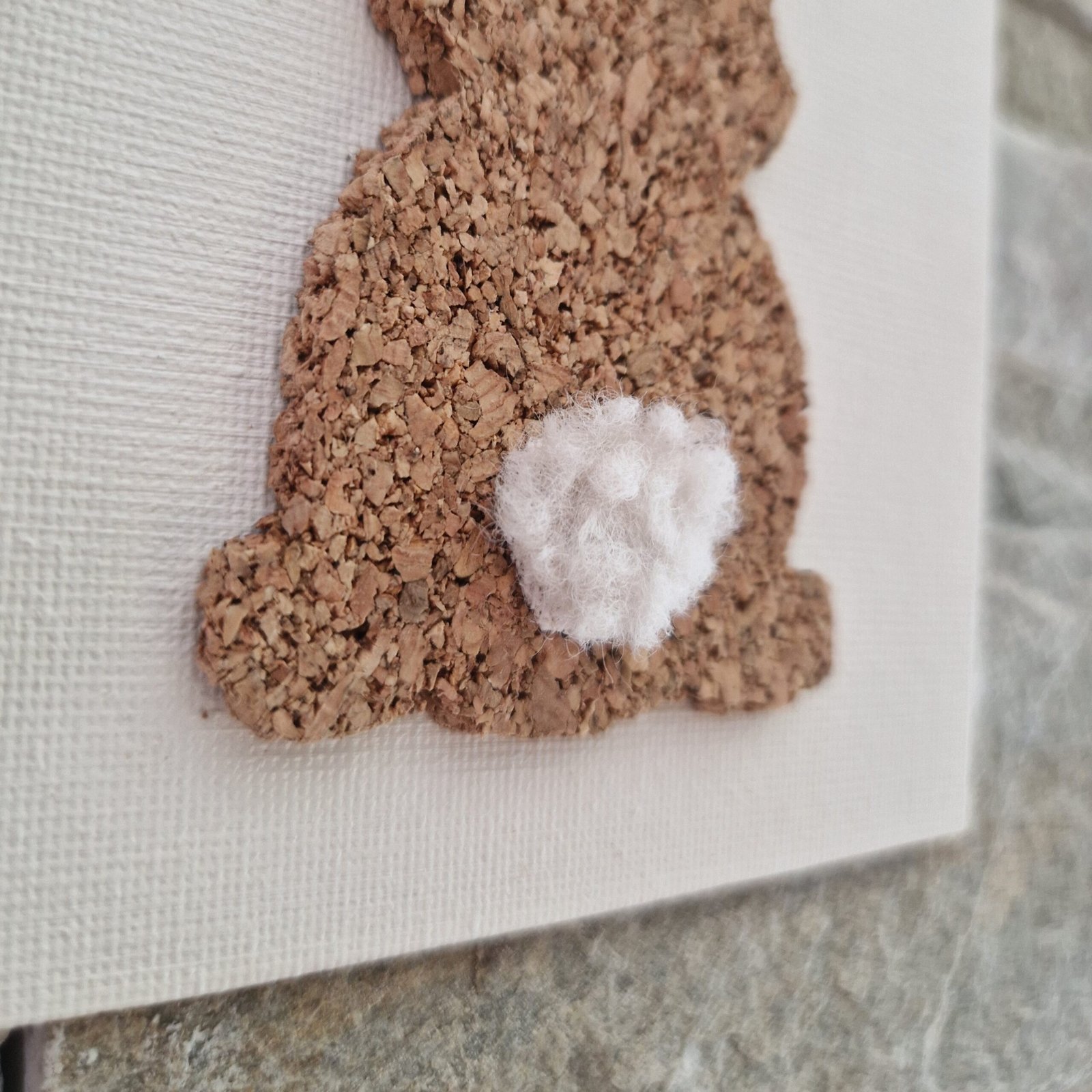 Duo de lapins en liège sur toile