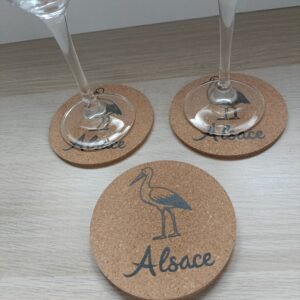 Lot sous-verres Cigogne en liège