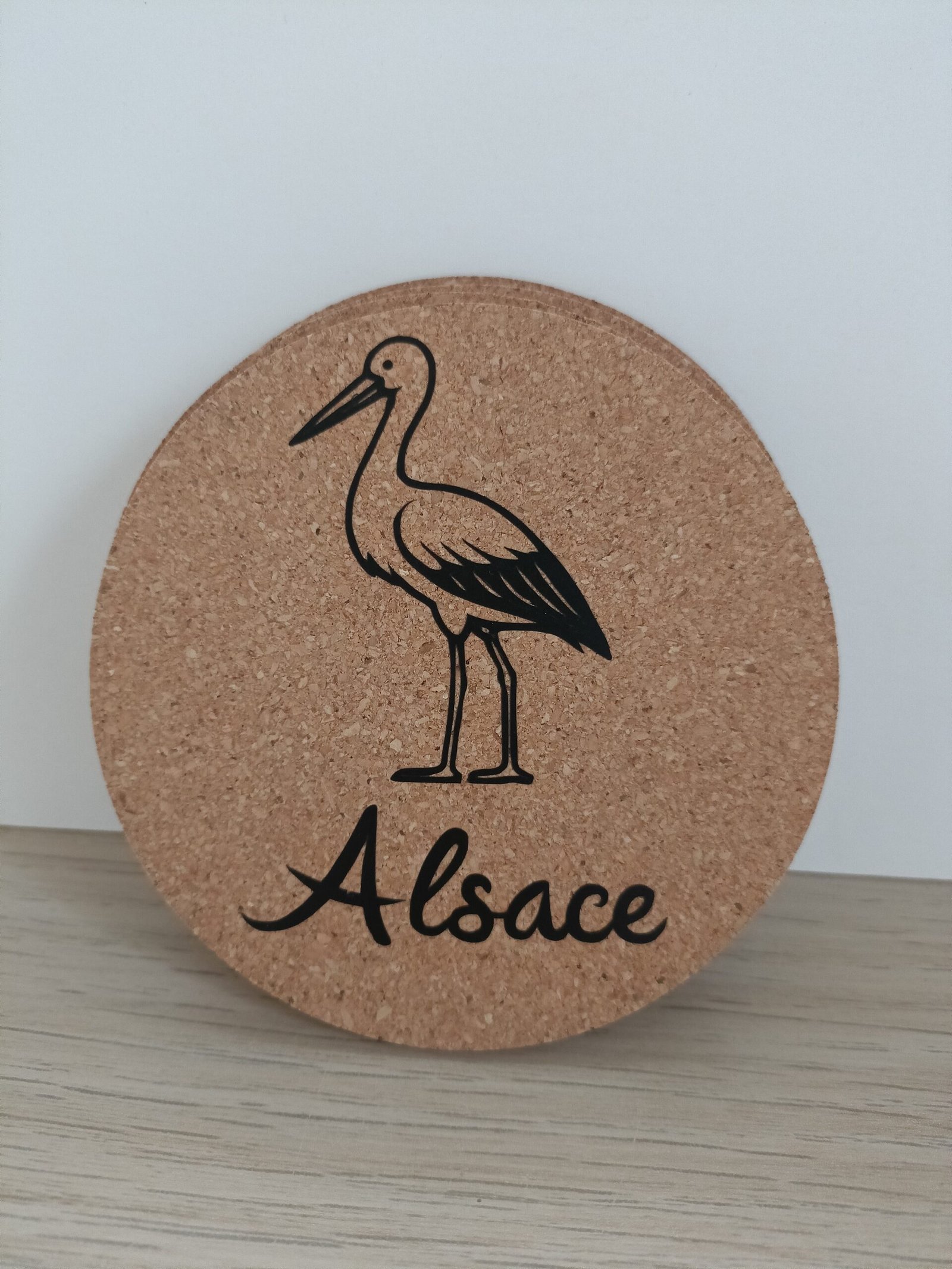 Lot sous-verres Cigogne en liège