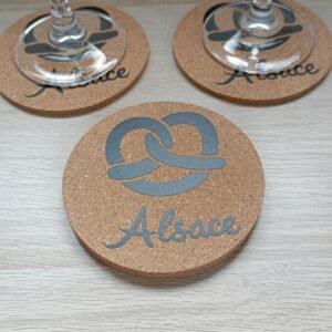 Lot sous-verres Bretzel en liège