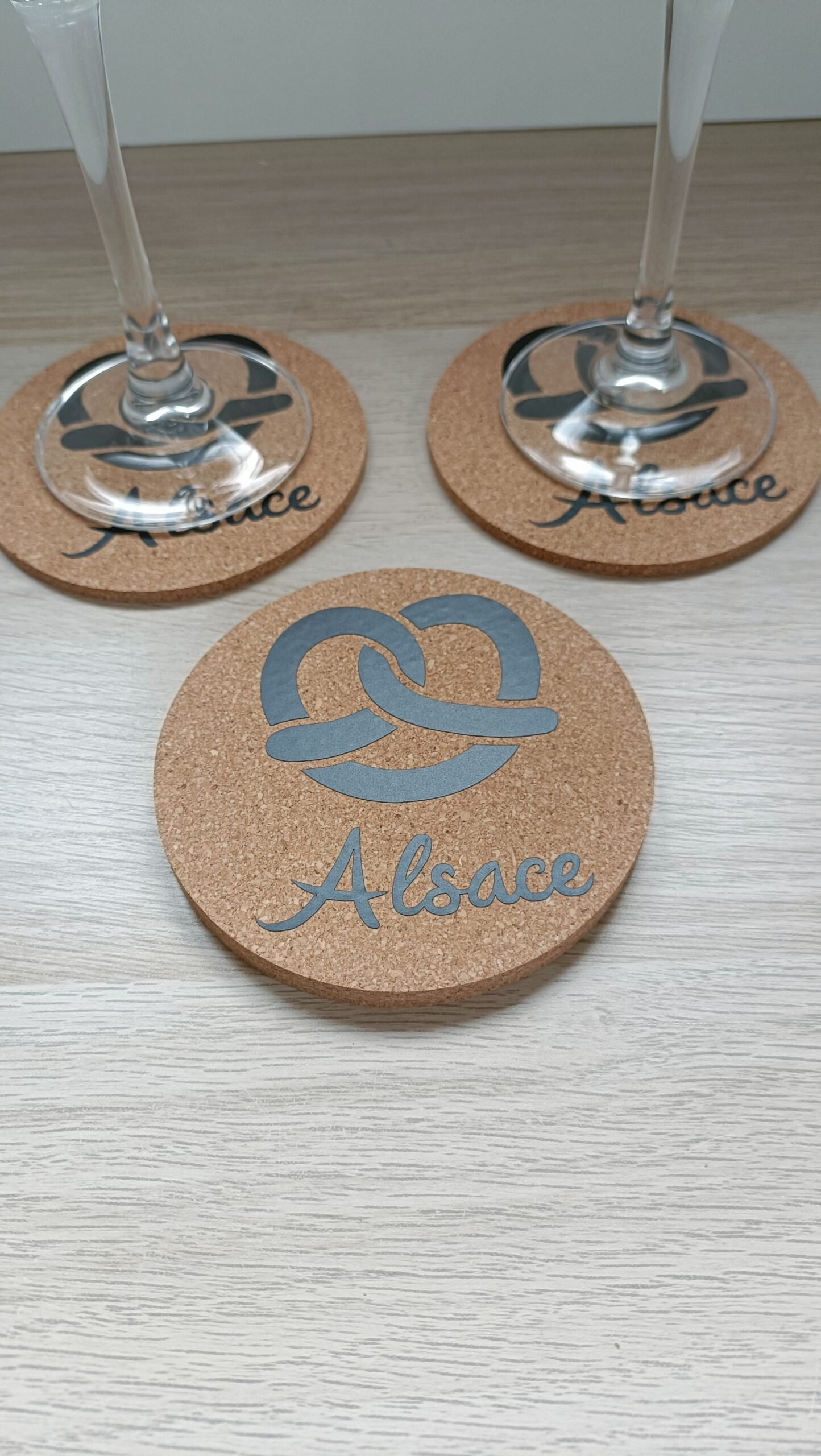 Lot sous-verres Bretzel en liège