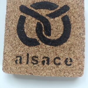 Lot de 4 sous-verres en liège pyrogravé - bretzel