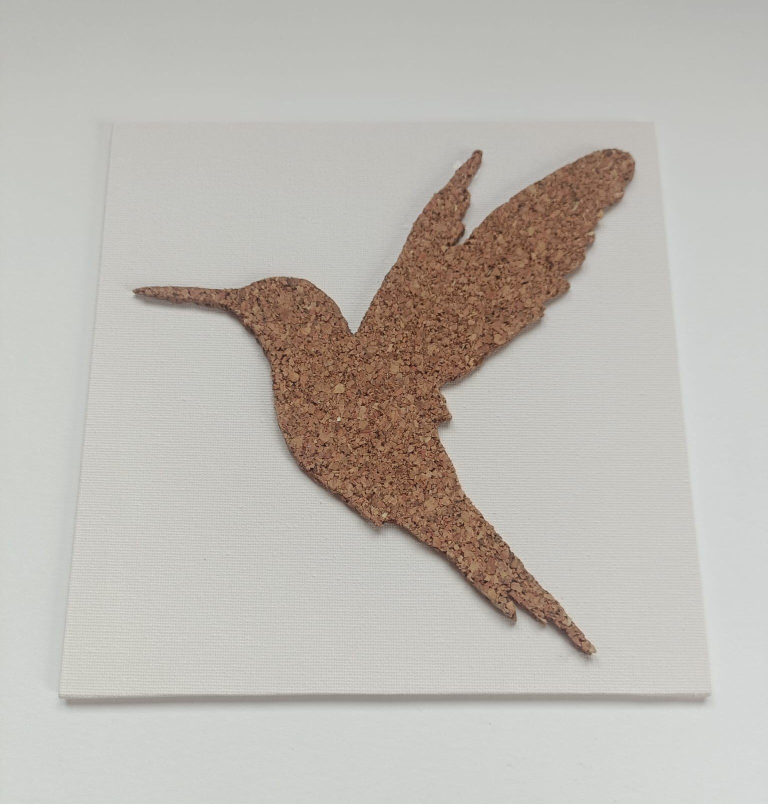 Colibri en liège sur toile