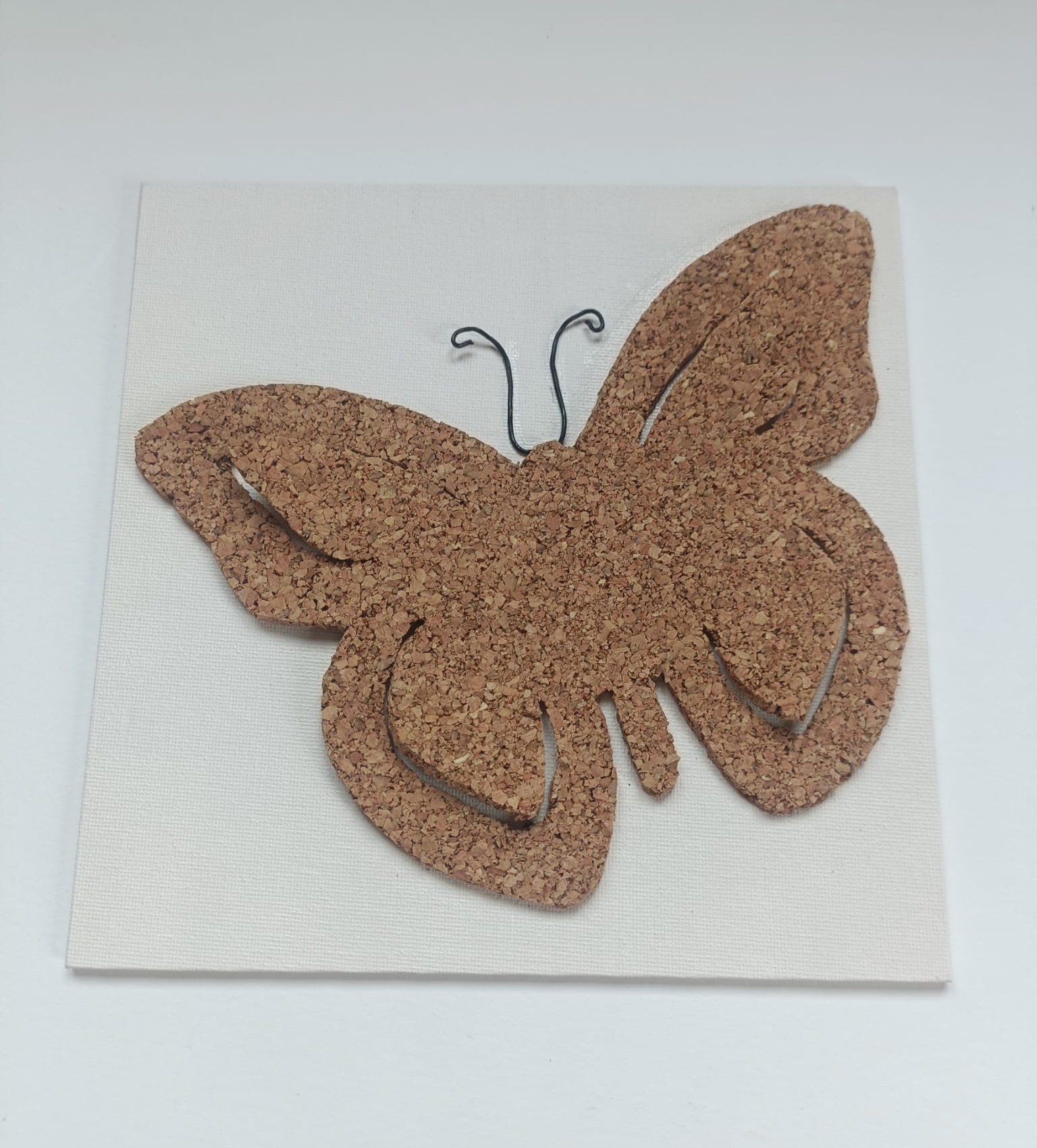 Papillon en liège sur toile