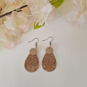 Boucles d'oreilles gouttes en liège