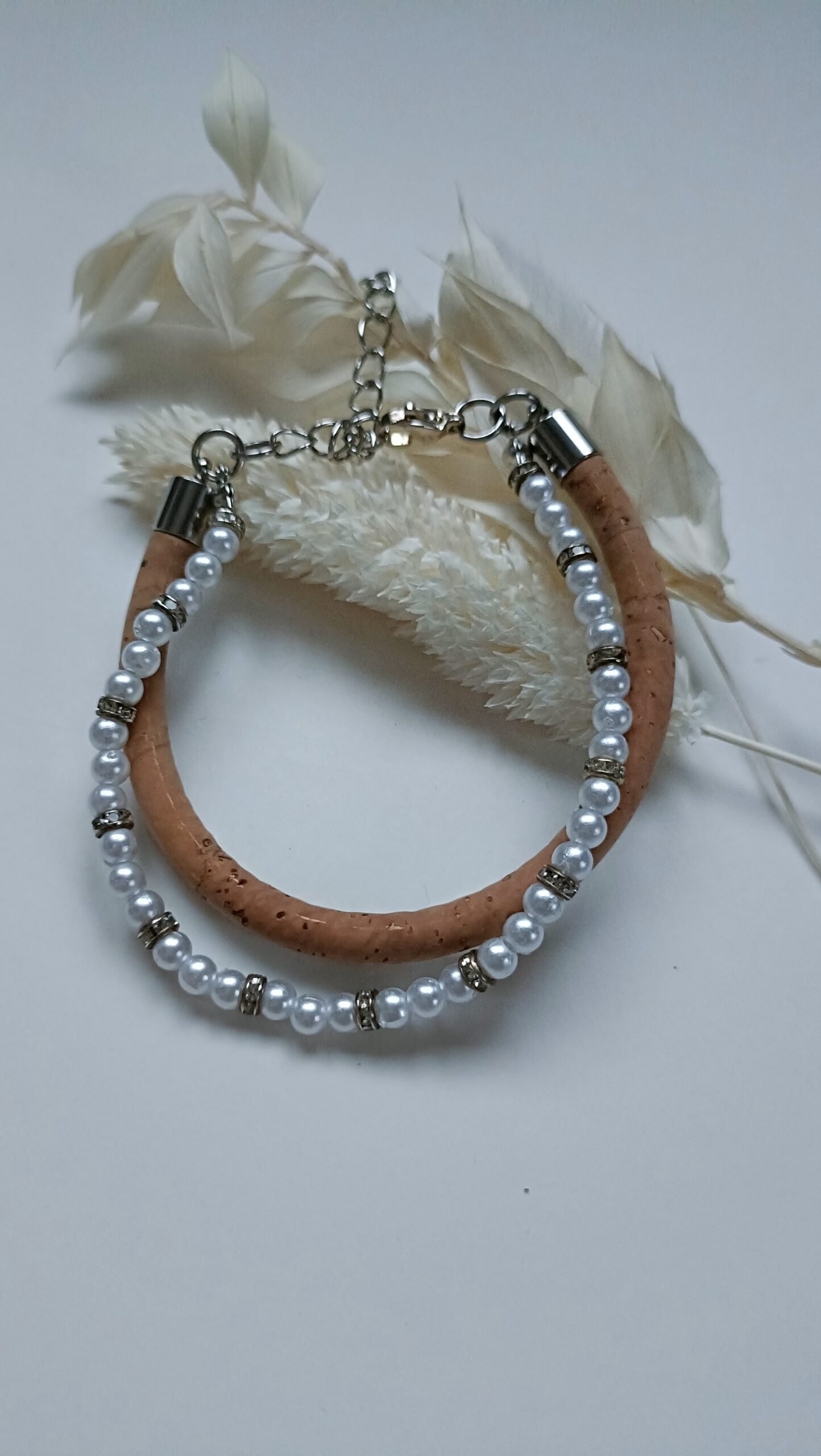 Bracelet Angélique Elégance en liège et perles