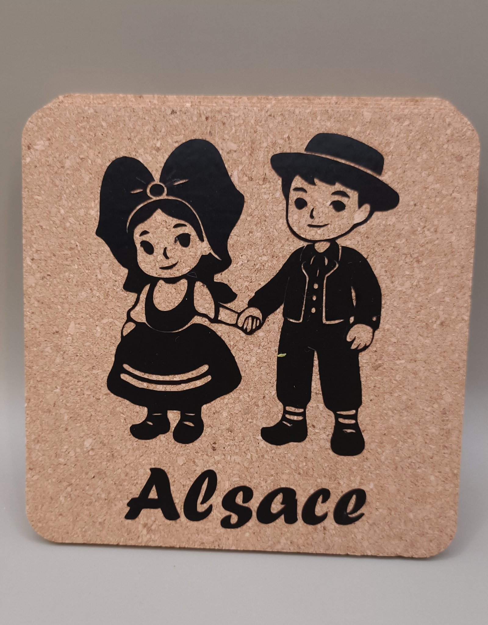 Lot sous-verres Couple alsacien en liège