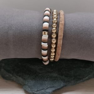 Bracelet Léonie Bohème en liège et perles