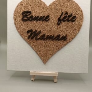 Coeur liège sur toile