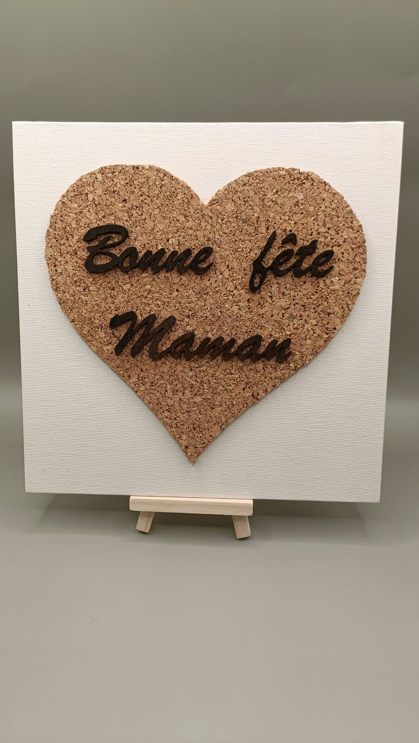 Coeur liège sur toile